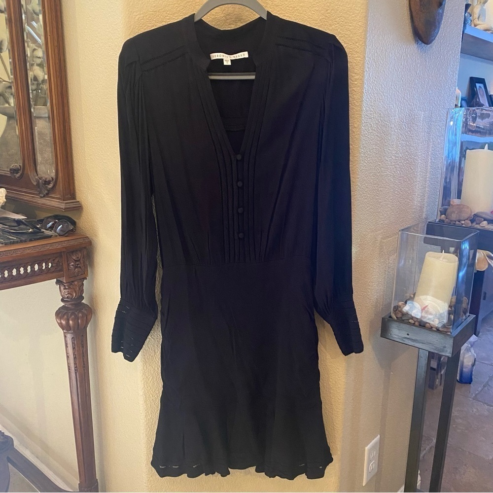 VERONICA BEARD Women Black Jasper Long Sleeve Party Dress Size 10